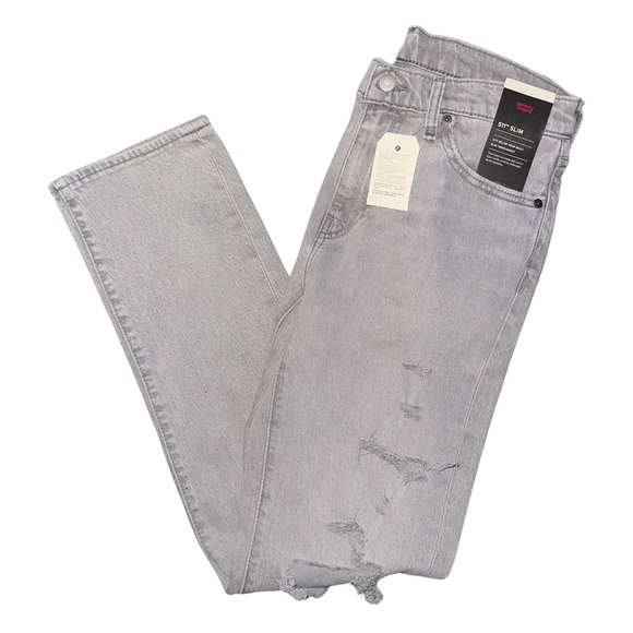 Levi’s Premium 511 Slim Jeans Destroyed Gris - Picture 9 of 15